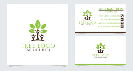 natural tree beauty leaf-free vector logo design