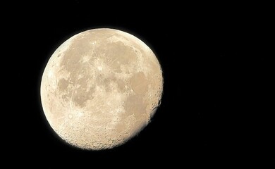 Moon isolated on a black background.