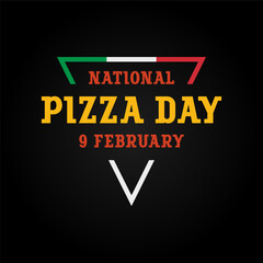 Pizza day logo template, design emblem or badges for national holiday, vector illustration 10EPS