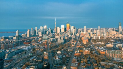 Fototapeta premium Aerial view of the modern skyline of downtown Toronto, Ontario, Canada