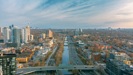 Obraz premium Aerial view of the modern skyline of downtown Toronto, Ontario, Canada