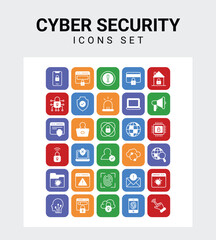 Cyber Security related icon set