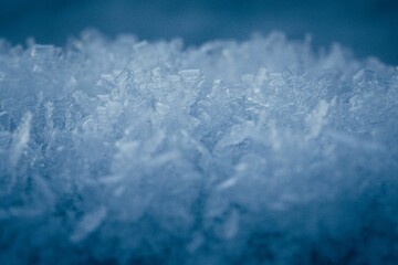 Closeup shot of blue crystals of ice