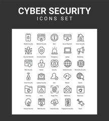 Fototapeta na wymiar Cyber Security related icon set
