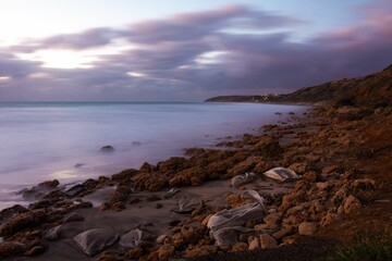 Fototapeta na wymiar Scenic shot of a rocky beach in Port Willunga, Adelaide, Australia