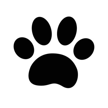 Animal paw print black sign symbol icon design element in PNG format.
