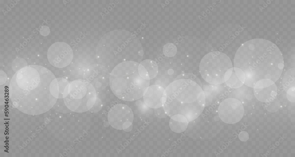 Wall mural dust sparks and stars shine with a special light. christmas light effect. glittering particles of ma