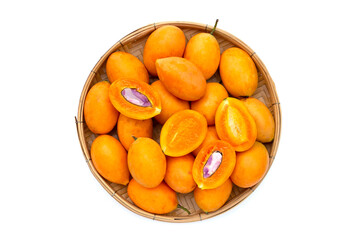 Marian plum fruit isolated on white background