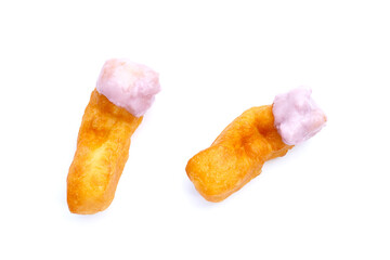 Deep-fried dough sticks or chinese bread sticks with with taro custard dip