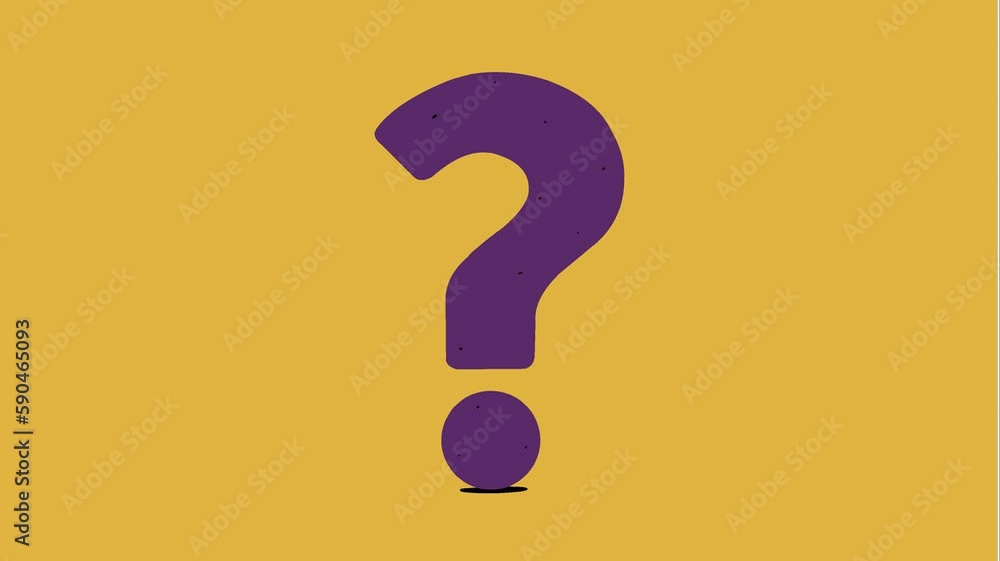 Poster animation of a purple blob transforming into a question mark