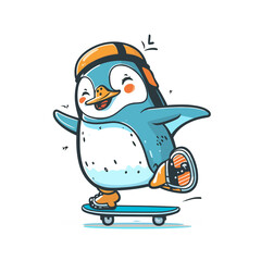 Obraz premium Slippery Penguin! Glide with this penguin on the ice