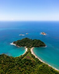Vertical aerial shot of Surin Island, a small archipelago in the Andaman Sea