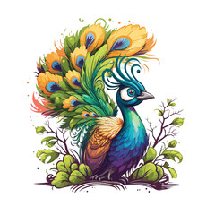 Fototapeta premium Peacocks Plume! A peacock showcasing its beauty and grace