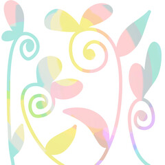 Naklejka premium Pastel Abstract Decorative Plant 4