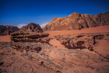 Vast desert of Wadi Rum 