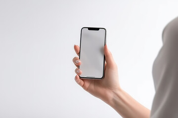 Smartphone Mockup, Screen Mockup, Hand holding a smartphone, white screen smartphone