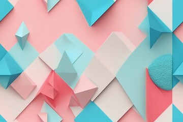 Trendy Summer pattern bright light pink white blue background, Minimal summer concept abstract.  ai generated.
