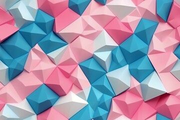 Trendy Summer pattern bright light pink white blue background, Minimal summer concept abstract.  ai generated.