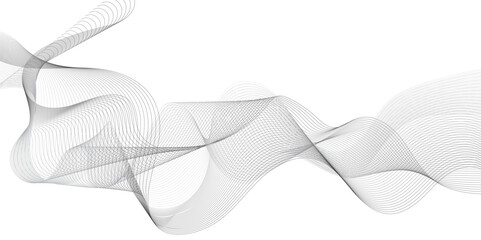 Abstract grey wave lines on transparent background. Digital frequency track equalizer. Abstract frequency sound wave lines and twisted curve lines background.