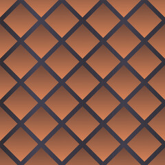 seamless vector pattern in copper-brown tones of regular diamond shapes for printing on fabrics, packaging, covers and for decorating rooms, stages and studios