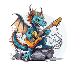 Dragon Rockstar! Jam with this fiery dragon