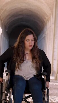 woman in a wheelchair