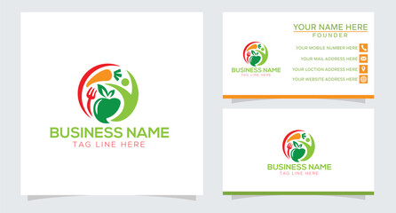 Human hands and tree with green leaves. Logo, symbol, icon, illustration, vector, template, design