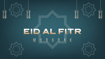 Eid al-Fitr celebration poster banner wallpaper minimalist design with a clean and modern theme