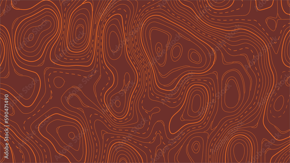 Poster stylized topographic map outline height in lines and contours. the concept of a conditional geograph