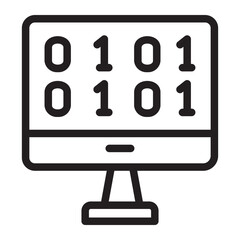 binary code line icon