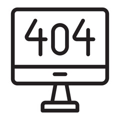 404 error line icon
