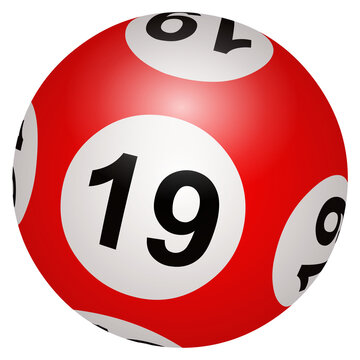 Boule de loto n&deg; 19 en PNG