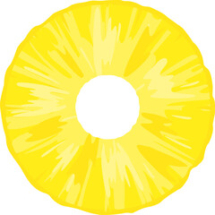 Half Pineapple Ananas Circle Sliced Yellow Fruit Tropical Juicy Summer Isolated