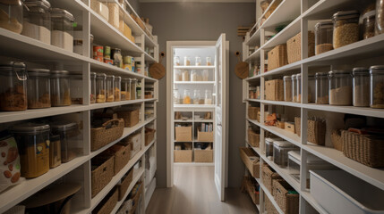 pantry storage daylight minimal decoration style home design concept, image ai generate