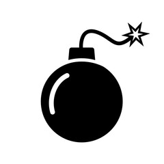 Bomb Fire Isolated Flat Vector Icon Illustration