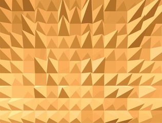 3d render, abstract golden triangle background.