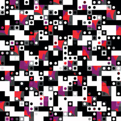 Editable vector of an abstract modern geometric background with circles and squares