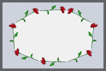 gift card  message card  thank you card  birthday card  flower frame  illustration