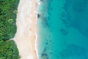 Top view of a beautiful sea on a sunny summer day