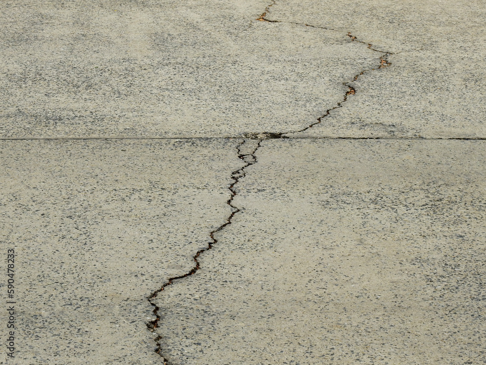 Canvas Prints large crack concrete road in street