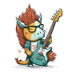 Rock On Unicorn! Jam out with this unicorn bassist