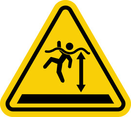Deep water sign. Yellow triangle sign with a drowning person. Caution, high water level. Caution near reservoir, sea and lake. Warning sign risk of drowning.
