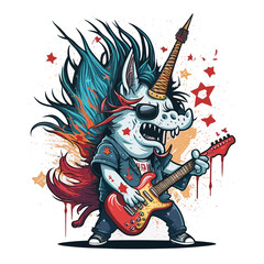 Electric Harmony! Jam out with this unicorn rockstar