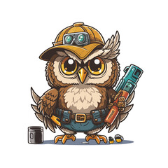 Owl Wood Works! Get ready to build with this owl carpenter!