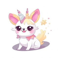 kawaii cartoon animal character design, cute baby dog puppy in colorful tone color , Generative Ai