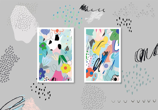 Set of Creative Abstract Cards Layout