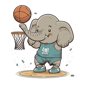 Basketball Elephant! Watch This Elephant Slam Dunk