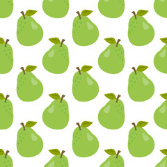Seamless pattern with pears. Perfect for wallpapers, pattern fills, web page backgrounds, surface textures, textile.
