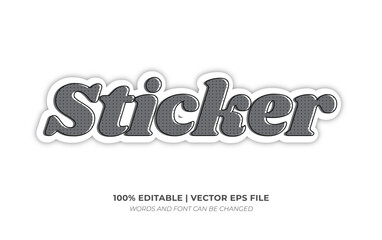 Obraz premium Sticker Black Retro Printable, Editable Text Effect Font Style Theme