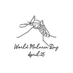 line art of world malaria day good for world malaria day celebrate. line art. illustration.